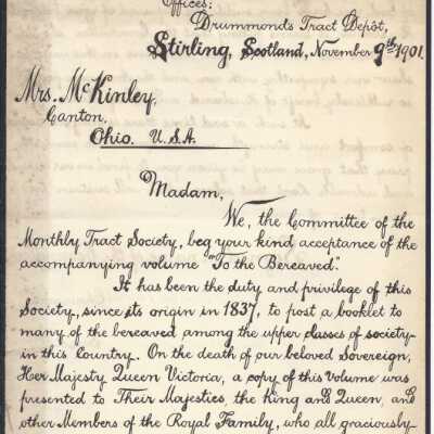 The Monthly Tract Society Letter from the committee