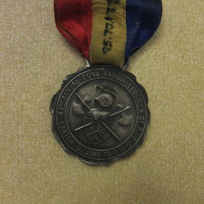 McKinley Monument Ribbon Medal Fob, K. of P., 1912