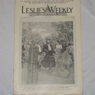 Leslie's Weekly Illustrated, Vol. LXXXVIII No. 2284, "New York's Lively Sunday Afternoon Bicycle and Flower Show."