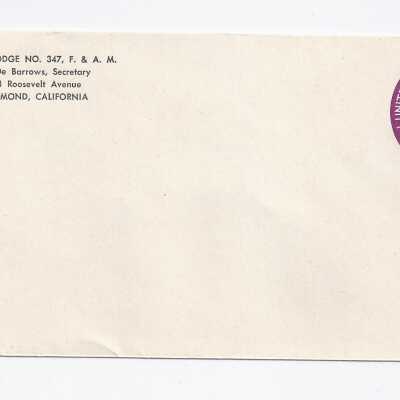 McKinley Lodge No. 347, F.& A.M. envelope
