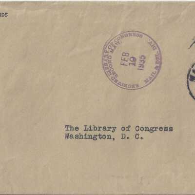 Manilla envelope from the Bureau of Education from the Government of the Philippine Islands.