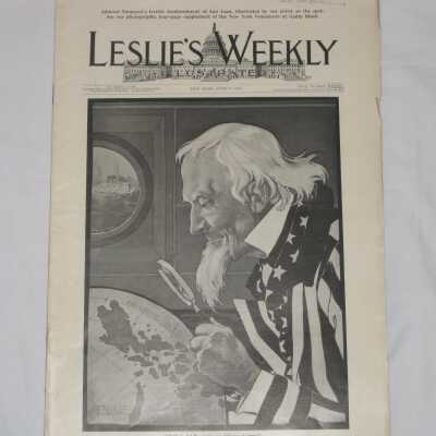 Leslie's Weekly Illustrated, Vol. LXXXVI No. 2230, UNCLE SAM-'Guess I'll keep' em!'