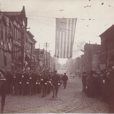 Soldier's marching during McKinley funeral procession.