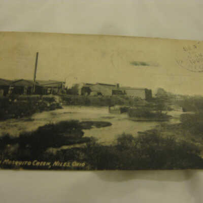Postcard with picture of dam at Mosquito Creek