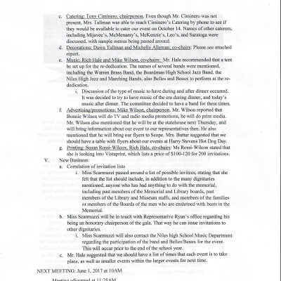 4.27.2017 Gala Planning Committee Meeting Minutes