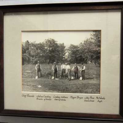 Photograph of groundbreaking of McKinley Memorial