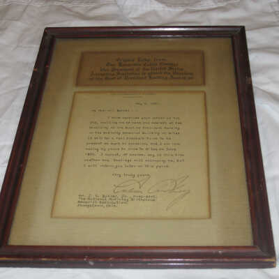 Letter from Coolidge to Butler