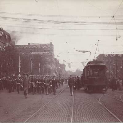 Soldiers Marching Through Canton During McKinley's Funeral Procession
