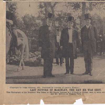 The last picture that was even taken of President McKinley before he was assasinated. On the back is a portrait of McKinley