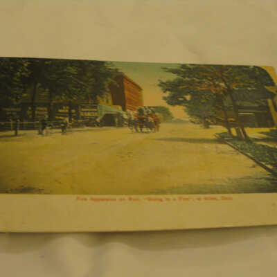 Postcard of Fire Engine in Niles, Ohio