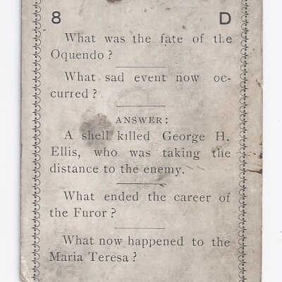 Spanish-American War Card game playing card 8D