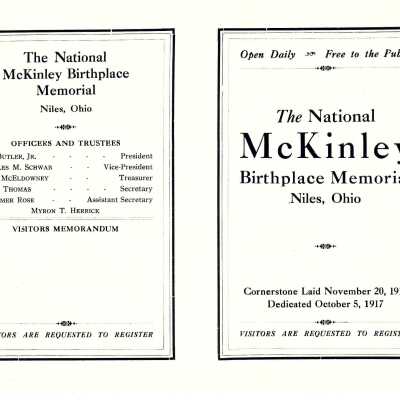 Program of The National McKinley Birthplace Memorial, Niles, Ohio