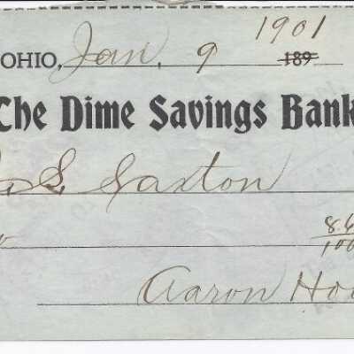 Check to Joseph S. Saxton