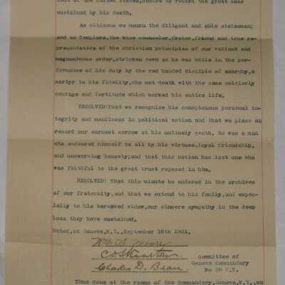Letter from the Knight's Templar New Haven Commandery Committee to its Members