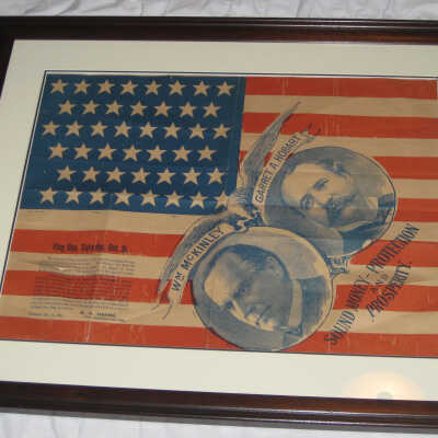 American Flag Banner of McKinley and Hobart