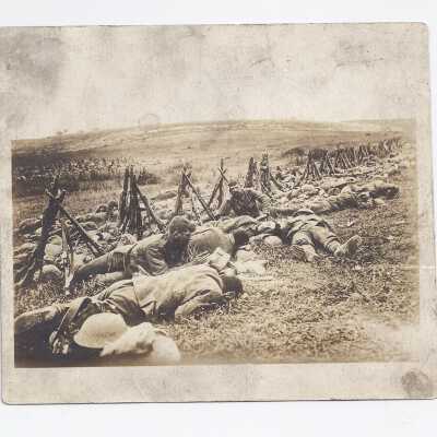 Dead soldiers on an unknown battlefield.