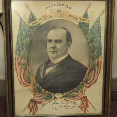 Framed Patriotism, Protection, Prosperity 1896 Campaign Poster.