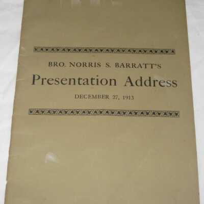Presentation address December 27, 1913