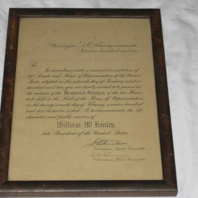 Copy of resolution for memorial service