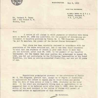Letter from E.W. Morgan to Herbert F. Doney