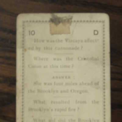 Spanish-American War Card game playing card 10D