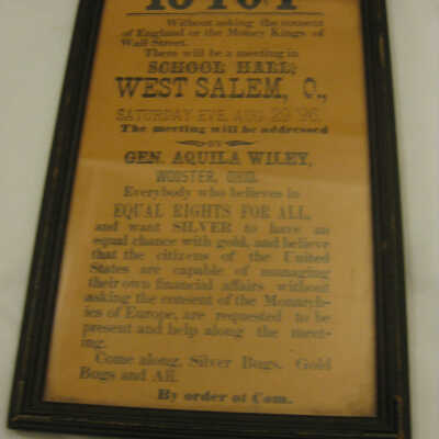 Advertisement for a "16 to 1" meeting