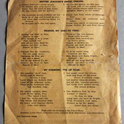 Program from McKinley Memorial Meeting