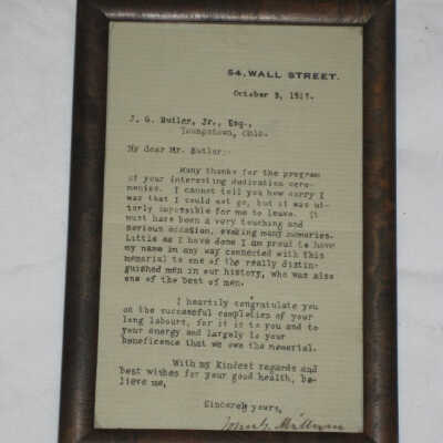 Letter from Millrun to Butler