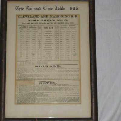Railroad Timetable of the Cleveland and Mahoning Railroad
