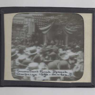 Famous front porch speech campaign, 1896, Canton, Ohio.