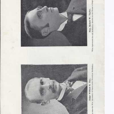 Supplement from the Canton Repository that has images of the opening of Congress and four different portraits of senators connected to William McKinley.