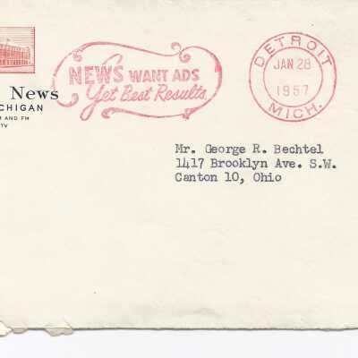 Detroit News Letter Envelope