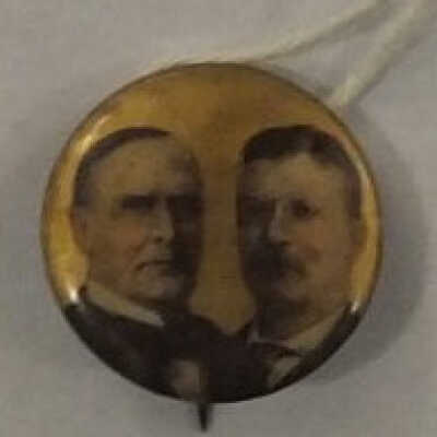 President McKinley and Theodore Roosevelt Campaign Pin.