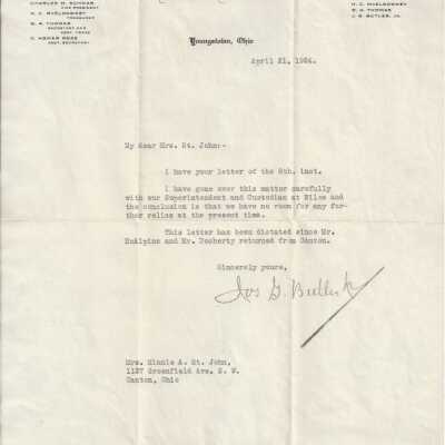 Letter from J.G. Butler Jr. to the Masonic Association