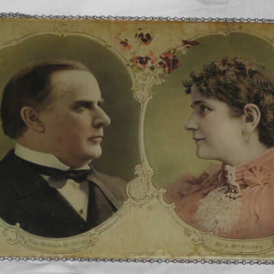 Glass photograph of William and Ida McKinley