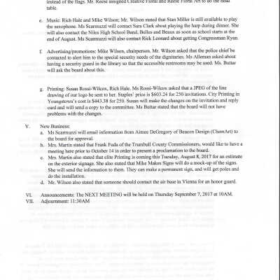 8.3.2017 Centennial Planning Committee Meeting minutes