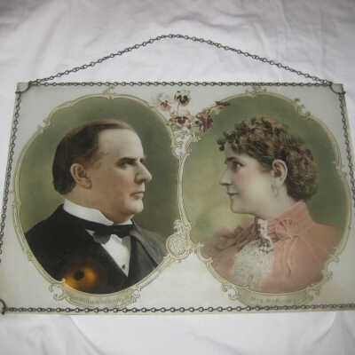 Glass Portraits of William and Ida McKinley