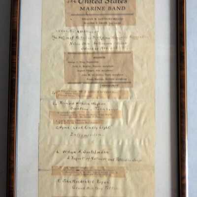 Program of US Marine band at cornerstone laying of McKinley Memorial