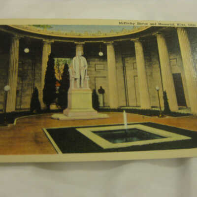 Postcard with picture of McKinley statue and memorial