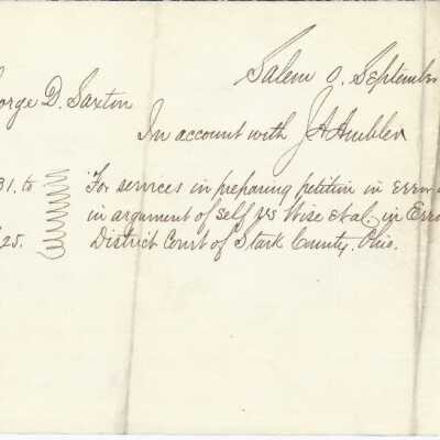 Bill to George Saxton from J.A. Ambler