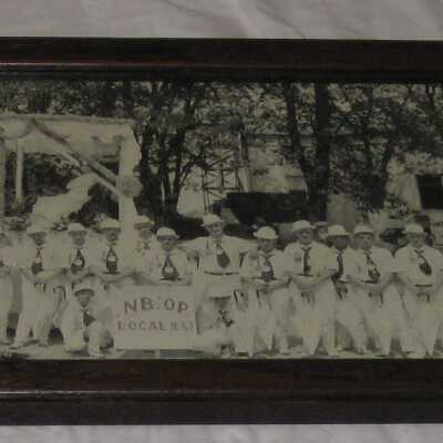 Panoramic photograph of N.B. of O.P. in front of Memorial.