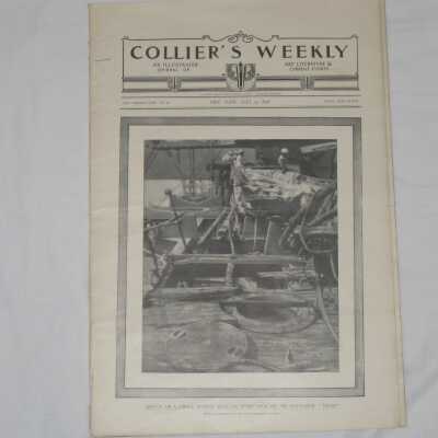 Collier's Weekly, Vol. 21 No. 16, "Effect Of A Single Spanish Shot On Upper Deck Of The Battleship 'Texas'."