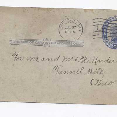 Card from Nelle to Mr. and Mrs. Eli Underwood