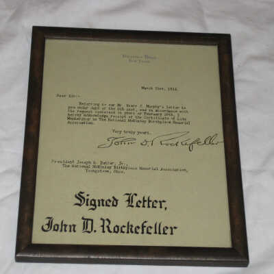 Letter from Rockefeller to Butler