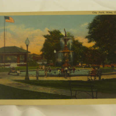 Postcard of City Park in Niles, Ohio