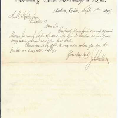 Correspondence Between A. McKinley and J.A. Ambler