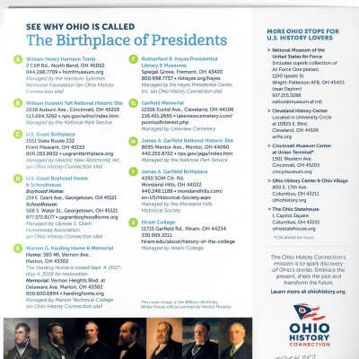 Explore Presidential Heritage in Ohio Home to eight U.S. Presidents: William McKinley 25th President of the United States (1897-1901)