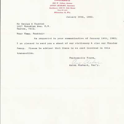 McKinley Lodge No. 712, F.& A.M. stationery