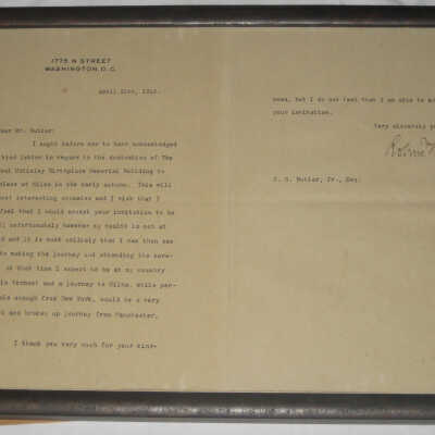 Letter from Robert Lincoln to Mr. Butler