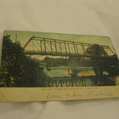Postcard of the Main Street Bridge over the Mahoning River, Niles, Ohio